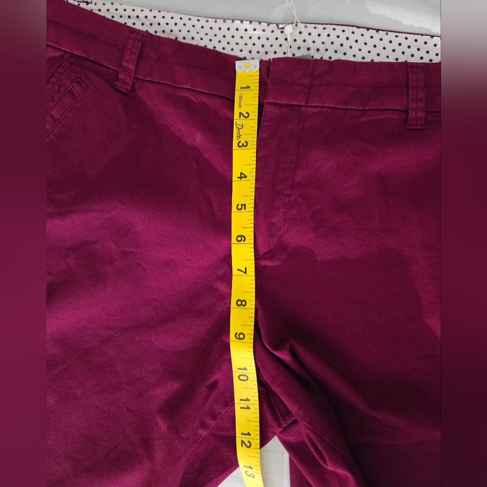 Nwt JCP Womens Shorts Sz 14 11" Inseam 10" Rise Burgundy - Picture 6 of 7